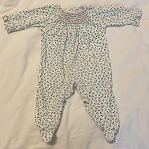 Kissy Kissy holiday footie. 3-6mo.